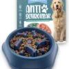 Anti Schrokbak Hond – Voerbak Honden – Slow Feeder – Anti Schrok Voerbak – Slow Bowl - Blauw