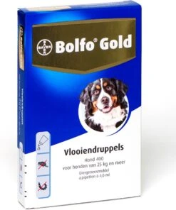 Bayer Bolfo Gold 400 Anti Vlooienmiddel - Hond - >25 Kg - 4 Pipetten -Huisdierbenodigdheden Korting 1003x1200