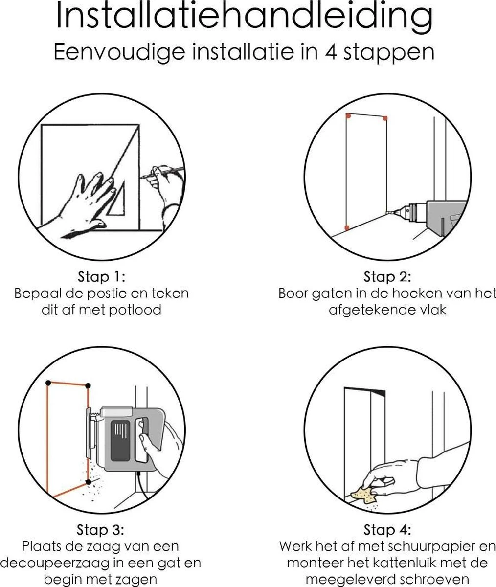 Merkloos Kattenluik - Inclusief Tunnel - 4 Vergendelingsstanden - Wit - Waterdicht - 23 X 25 X 5.5 Cm 11 Merkloos Kattenluik - Inclusief Tunnel - 4 Vergendelingsstanden - Wit - Waterdicht - 23 X 25 X 5.5 Cm - Afbeelding 9