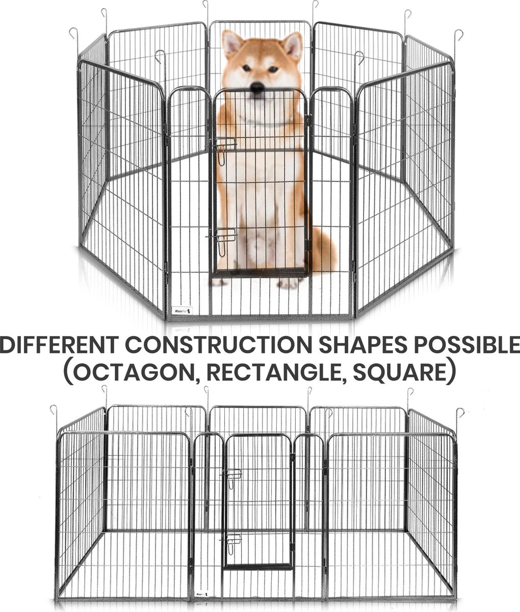 MaxxPet Puppyren - Hondenbench - Hondenren- Puppyren Met 8 Kennelpanelen - Staal -80 X 100 Cm Ø 210 Cm 9 MaxxPet Puppyren - Hondenbench - Hondenren- Puppyren Met 8 Kennelpanelen - Staal -80 X 100 Cm Ø 210 Cm - Image 7