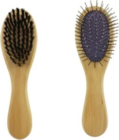 Merkloos Nobleza Dierenborstel - Hondenborstel - Kattenborstel - Tweezijdig - Dubbelzijdig - Hout - Maat L -Huisdierbenodigdheden Korting 1021x1200