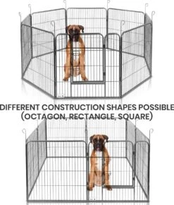 MaxxPet Puppyren - Hondenbench - Hondenren- Puppyren Met 8 Kennelpanelen - Staal -80 X 80 Cm Ø 210 Cm -Huisdierbenodigdheden Korting 1023x1200