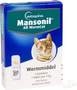 Mansonil All Worm Cat Ontworming - Kat - 4 Tabletten -Huisdierbenodigdheden Korting 1025x1200 1