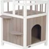Trixie Kattenhuis Cat's Home Met Balkon Grijs / Wit - 45X65X45 CM -Huisdierbenodigdheden Korting 1026x1200 9