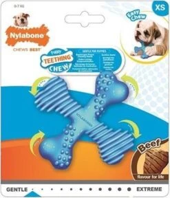 Nylabone Flexi Voor Honden Puppy Teething X Bone Beef Tot 11 Kg -Huisdierbenodigdheden Korting 1028x1200 3