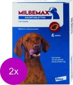 Elanco Milbemax Kauwtablet Hond Vanaf 5kg - Anti Wormenmiddel - 2 X 28 G 4 Stuks Vanaf 5 Kg -Huisdierbenodigdheden Korting 1029x1200