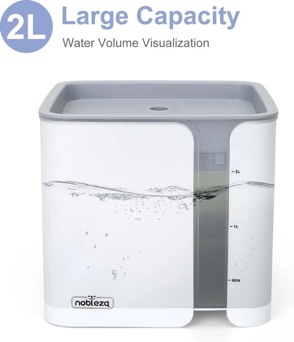 Nobleza USB Drinkfontein Voor Hond/Kat - 2L - Incl. 2 Filters - Wit 4 Nobleza USB Drinkfontein Voor Hond/Kat - 2L - Incl. 2 Filters - Wit - Image 2