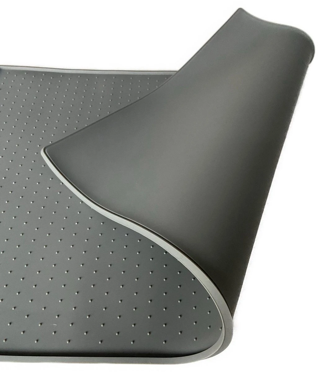 Placemat Voor Voerbak - Voermat Hond Kat - Grijs - Siliconen - 48x30cm 4 Placemat Voor Voerbak - Voermat Hond Kat - Grijs - Siliconen - 48x30cm - Image 2