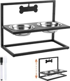 BJ Pets Verhoogde Hondenvoerbak – 3 Hoogtes Verstelbaar – Drinkbak Hond - Voerbak Met Standaard