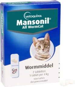 Mansonil All Worm Cat Ontworming - Kat - 2 Tabletten -Huisdierbenodigdheden Korting 1036x1200 5