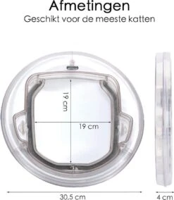 Kattenluik Voor Deur - Rond - Met Lock Functie 19x 19cm - Wit - Deurluik Voor Kat - Huisdierluik -Huisdierbenodigdheden Korting 1043x1200 6