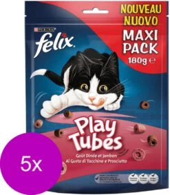 Felix PlayTubes - Kattensnacks Kalkoen & Ham - 5 X 180g -Huisdierbenodigdheden Korting 1047x1200 9