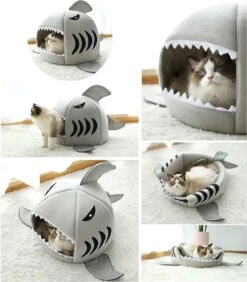 MikaMax Haai Hondenmand - Kattenmand - Dierenmand - Huisdierkussen - Mand Of Bed - Origineel - Extra Zacht Materiaal - 42 X 42 X 36 Cm -Huisdierbenodigdheden Korting 1050x1200 8