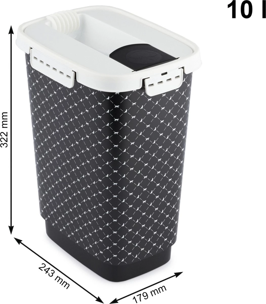 Rotho Voedselcontainer CODY - Voeropslag - 10l - Zwart 5 Rotho Voedselcontainer CODY - Voeropslag - 10l - Zwart - Image 3