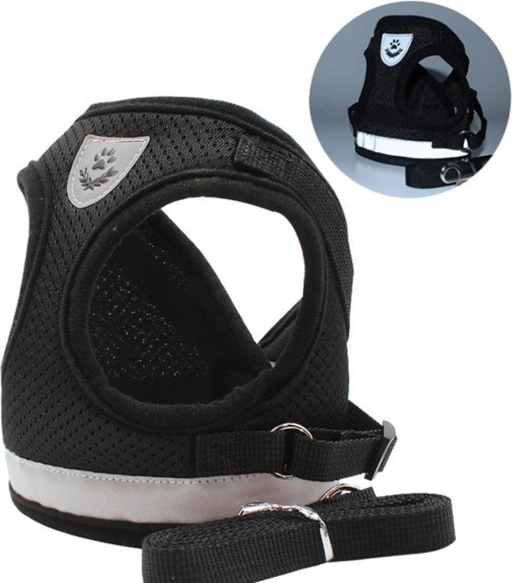 Merkloos Kittentuigje - Kattentuigje Reflecterend - Kattenharnas - Kattentuig Met Looplijn - Zwart - Maat XS 4 Merkloos Kittentuigje - Kattentuigje Reflecterend - Kattenharnas - Kattentuig Met Looplijn - Zwart - Maat XS - Image 2