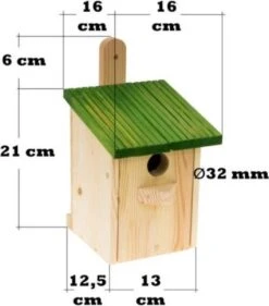 GARDEN SPIRIT Vogelhuisje Nestkast Boswachtershutje Koolmees - Groen -Huisdierbenodigdheden Korting 1056x1200 4