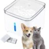 Watson LED Drink Fontijn Voor Huisdieren -2L Drinkfontein - 7 ° Wetenschappelijke Drinkhoek - Auto-off Pomp - Zichtbaar Waterniveau Inclusief 2 Stuks Vervangende Filters - USB Oplaadbaar -Huisdierbenodigdheden Korting 1060x1200