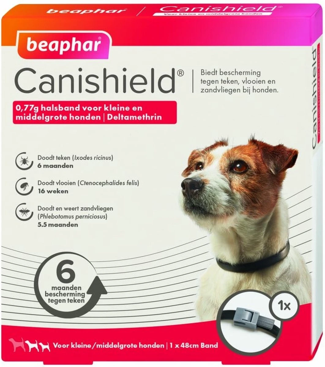 Beaphar Canishield Anti Vlooien En Teken Halsband S - M 48 Cm 3 Beaphar Canishield Anti Vlooien En Teken Halsband S - M 48 Cm