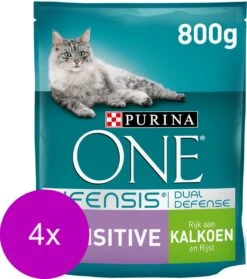 Purina One Sensitive - Kattenvoer - 4 X Kalkoen Rijst 800 G -Huisdierbenodigdheden Korting 1062x1200 5