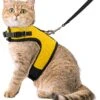 Kattentuigje Met Leiband Riem Kattenharnas Geel Maat L Kat & Kitten - Dieren Kattenriem - Cat Leash - Halsomvang 24 Tot 33cm - Borstomvang 36 Tot 41cm - Zootic®