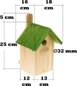 GARDEN SPIRIT Vogelhuisje Nestkast Boswachtershuisje Koolmees - Vogels -Huisdierbenodigdheden Korting 1070x1200 6