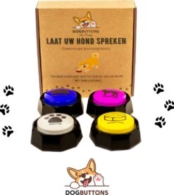 Merkloos Dogbuttons® – PETIFY PREMIUM Praatknoppen - 4stuks – Praatknop – Hond – Opneembare Knoppen – Hond Praten – Hondentraining – Praatknoppen – Dog Button – Hondenknop – Huisdier – Honden Speelgoed Intelligentie – Praten Met Hond – Laat Uw Hond Spreken! -Huisdierbenodigdheden Korting 1075x1200 12
