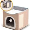 MIRO Katten Huis - Kattenhuizen - Kattenhok - Kattenmand - Dierenhuis - Opvouwbaar - Met Krabmat - Abrikoos 2 MIRO Katten Huis - Kattenhuizen - Kattenhok - Kattenmand - Dierenhuis - Opvouwbaar - Met Krabmat - Abrikoos -Huisdierbenodigdheden Korting 1079x1200 6
