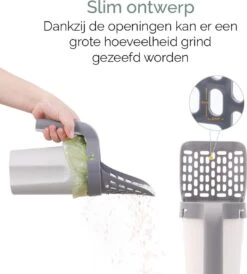 Fliksy Kattenbak Schep - Kattenbak Schepje Met Bakje - Kattenzakje - Katten - Haarverwijderaar - Kattenspeeltje -Huisdierbenodigdheden Korting 1081x1200 5