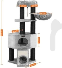 EKEO - Krabpaal Groot -kattenboom Met Pluizig Uitzichtplatform - Ligkom En Knuffelholte - Kattentoren - XL -Huisdierbenodigdheden Korting 1085x1200 2