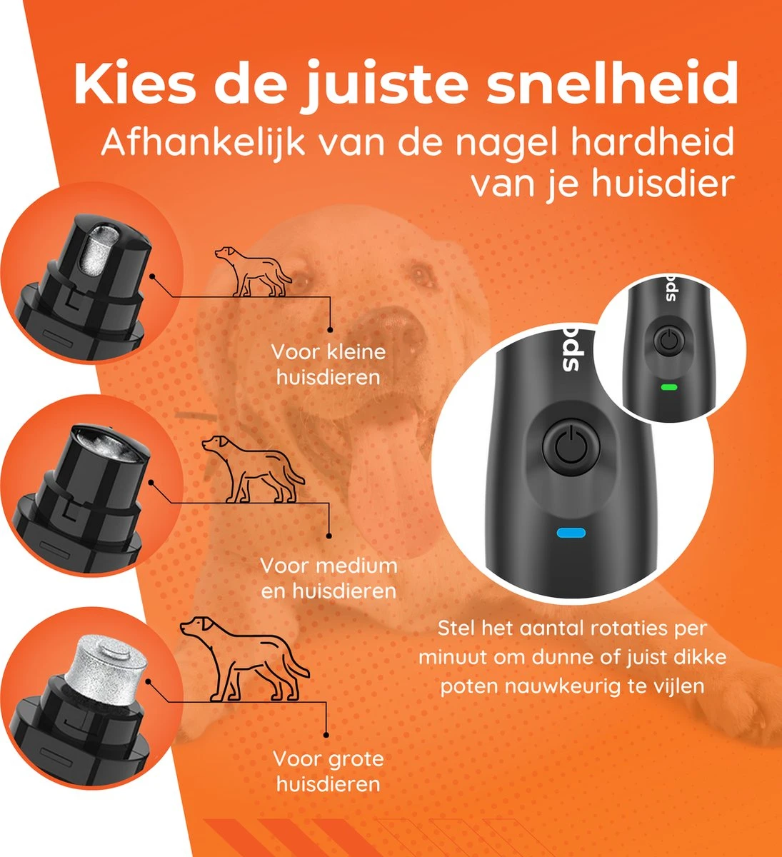 PetGoods Elektrische Nagel Vijl Voor Huisdieren - Incl. 2 Vijlen - Honden/Katten/Dieren - Draadloos 10 PetGoods Elektrische Nagel Vijl Voor Huisdieren - Incl. 2 Vijlen - Honden/Katten/Dieren - Draadloos - Image 8