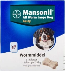 Mansonil All Worm Tasty Ontworming Tabletten Hond 2 Tabletten -Huisdierbenodigdheden Korting 1095x1200