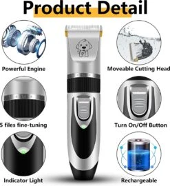 Merkloos Hondentondeuse, Hundeschermaschine / Dog Clippers - Dierenhaartrimmer, Hondentondeuse Kit Hond Verzorging -Huisdierbenodigdheden Korting 1098x1200