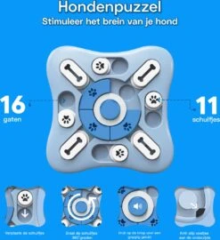 Honden Speelgoed Intelligentie – Hondenpuzzel - Interactieve Training – Voorkomt Verveling – 16 Vakjes – 11 Verplaatsbare Schuifjes - Denkspelletjes Voor Honden - Anti Schrokbak Hond – LumifyMe -Huisdierbenodigdheden Korting 1098x1200 7