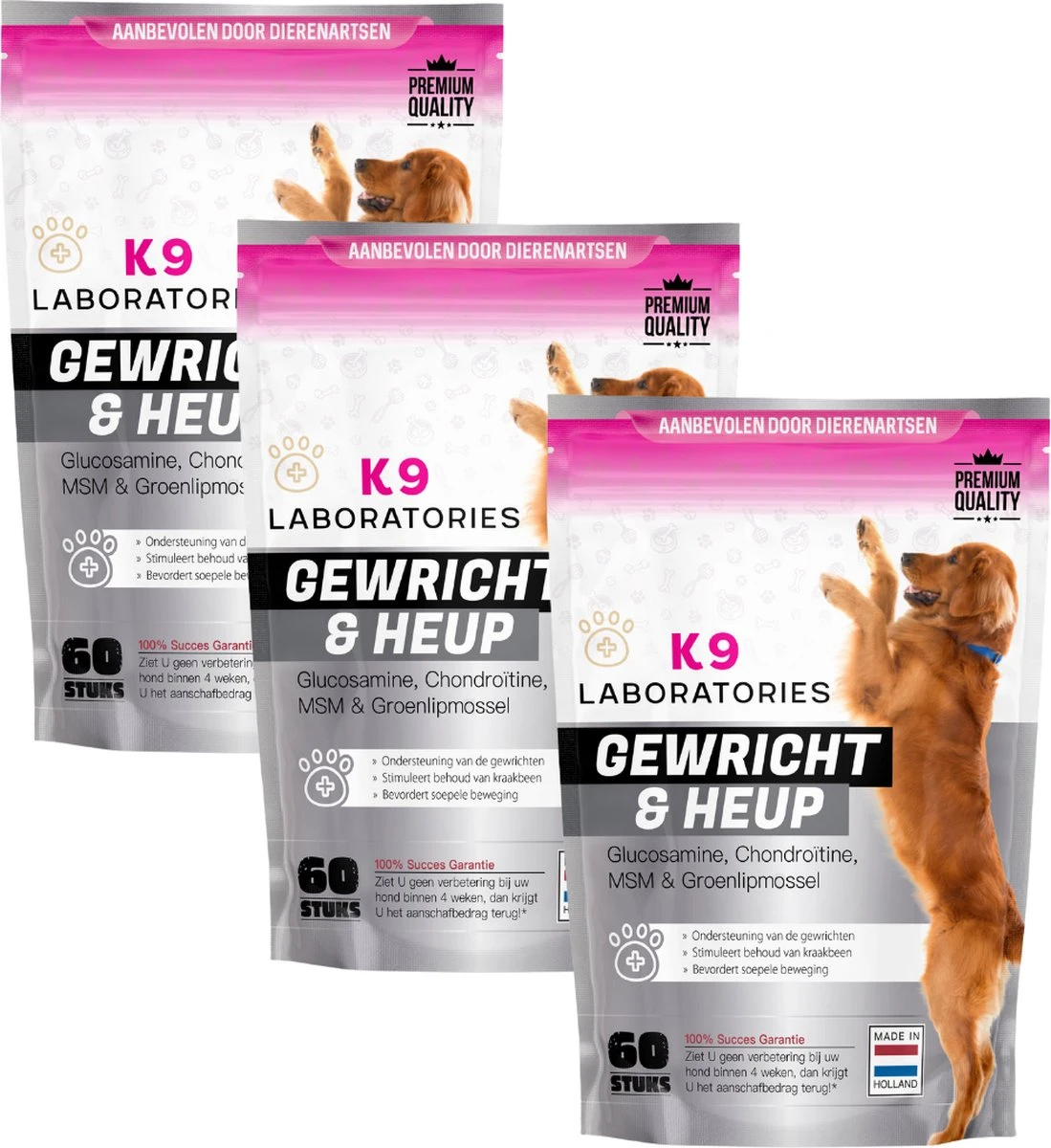 K9 Laboratories - 3 Delig Voordeel Pakket - Gewricht & Heup - 180 Stuks - Voor Honden - Met Artrose - Moeite Met Opstaan - Mankheid - HD - ED - Gewrichtsklachten - Bevat Glucosamine - MSM - Chondorïtine - Groenlipmossel 3 K9 Laboratories - 3 Delig Voordeel Pakket - Gewricht & Heup - 180 Stuks - Voor Honden - Met Artrose - Moeite Met Opstaan - Mankheid - HD - ED - Gewrichtsklachten - Bevat Glucosamine - MSM - Chondorïtine - Groenlipmossel