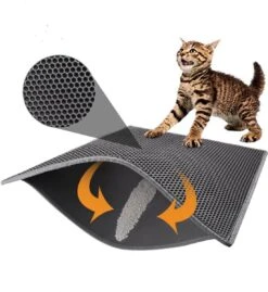 Merkloos Kattenbakmat - Grit Opvanger - 45 X 60 - Waterdicht - Kattenmat Met Filter - Kattenbak Accessoires - Kat Benodigheden - Cat Litter Mat - Dubbele Laag -Huisdierbenodigdheden Korting 1101x1200 10