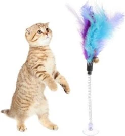 Merkloos EPIN | Katten Speelgoed | Speelgoed Veer | Veertje | Met Belletje | Bel | WILLEKEURIGE KLEUR - Kattenspeeltjes