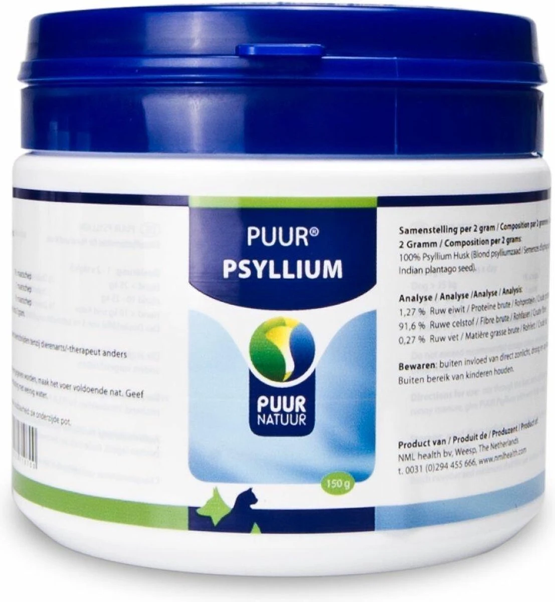 Puur Psyllium Voor Hond En Kat - 1 St à 150 Gr 3 Puur Psyllium Voor Hond En Kat - 1 St à 150 Gr