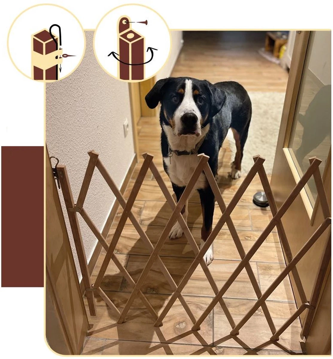 Merkloos Traphekje Voor Honden (vouwhekje / Schaarhekje / Harmonica Hekje) 5 Merkloos Traphekje Voor Honden (vouwhekje / Schaarhekje / Harmonica Hekje) - Image 3