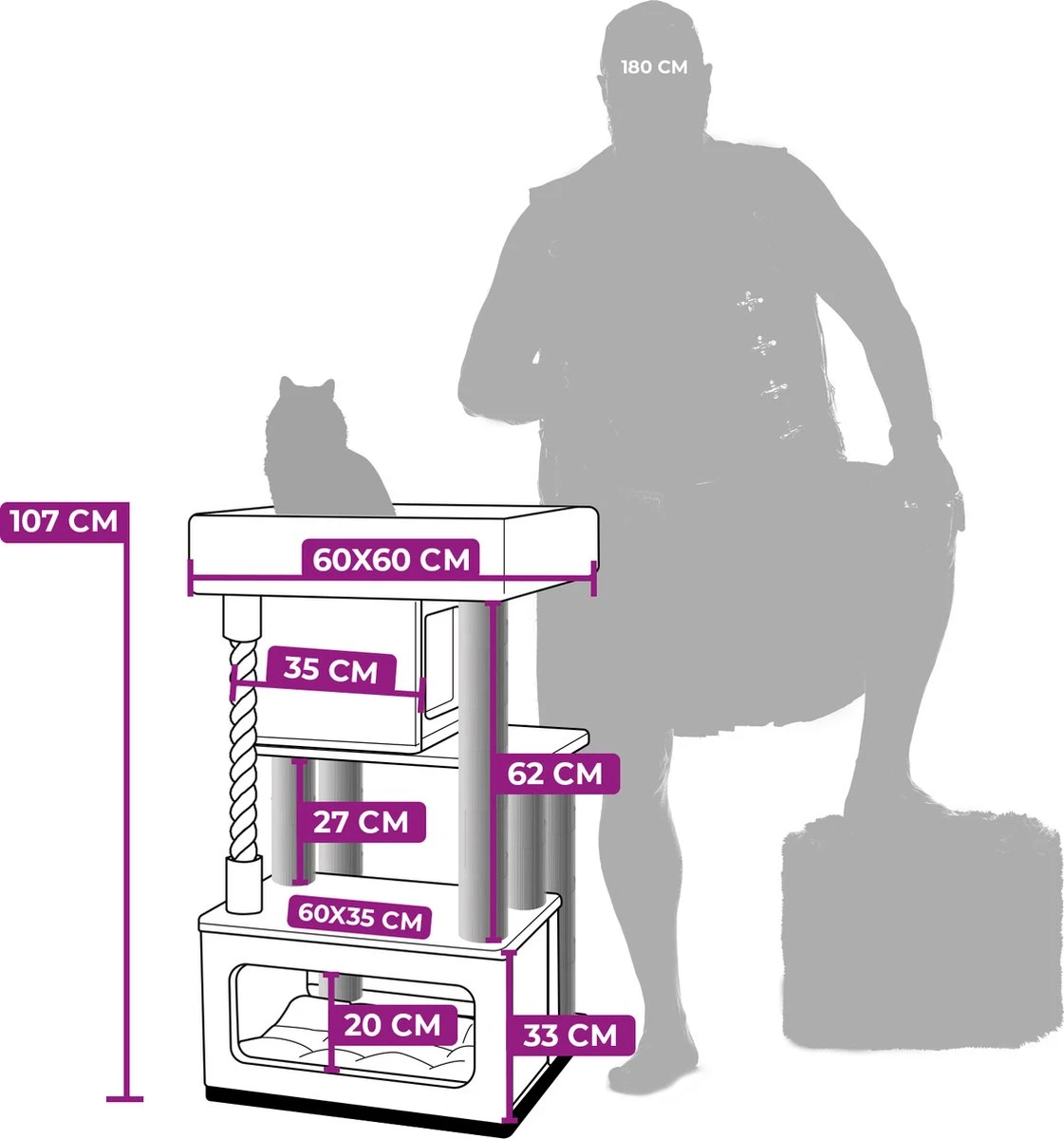 Petrebels Lodge 107 Krabpaal - Creme - Design - Zeer Stabiel 6 Petrebels Lodge 107 Krabpaal - Creme - Design - Zeer Stabiel - Image 5