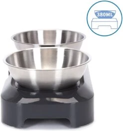 Nobleza Katten Voerbakjes - Ergonomische Dubbele Voerbak - Anti Braak Voerbak Voor Katten - Zwart - Dubbel - RVS -Huisdierbenodigdheden Korting 1126x1200 9