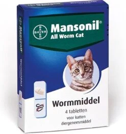 Mansonil All Worm Cat Ontworming - Kat - 4 Tabletten -Huisdierbenodigdheden Korting 1127x1200 8