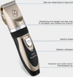 LifeGoods Hondentondeuse - Voor Katten En Honden - Complete Set - 5 Standen - Draadloos - Oplaadbaar - Goud/Zwart -Huisdierbenodigdheden Korting 1131x1200