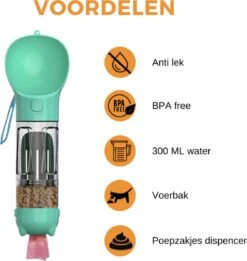 Merkloos 3 In 1 Honden Drinkfles - 350ml - Incl. Poepzakjes & Polsband- Lek Vrij - Voor Onderweg - Honden Bidon - Waterfles -Huisdierbenodigdheden Korting 1135x1200 3