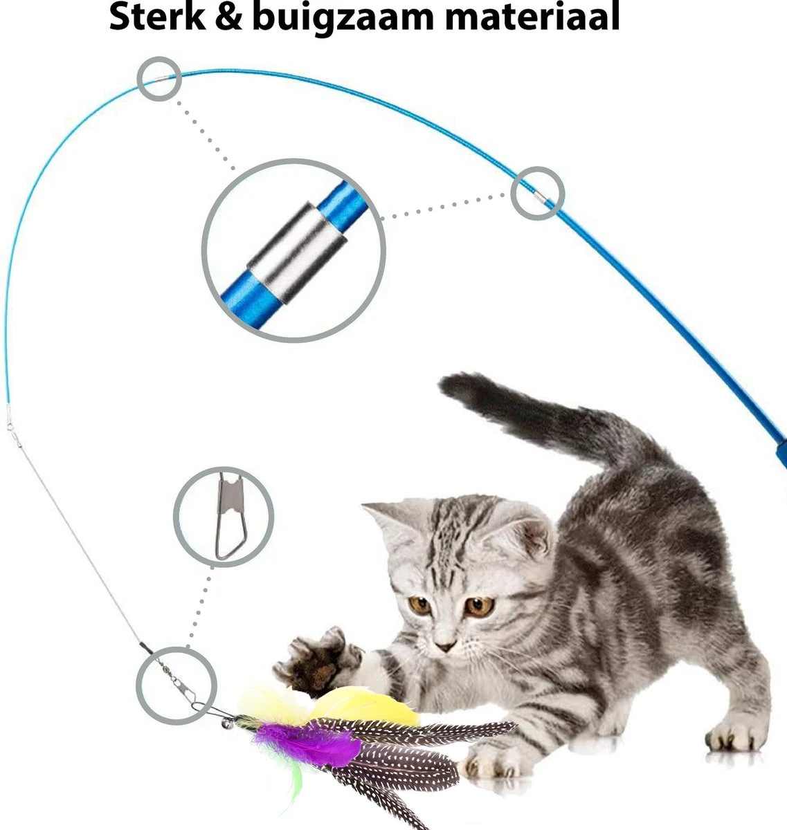 Filo Kattenhengel Set + 12 Kattenspeeltjes – Speelhengels Interactief Kattenspeelgoed – Hengel Kattenspeeltje Kittens - Speelgoed Speelhengel Vis Kat En Kitten 4 Filo Kattenhengel Set + 12 Kattenspeeltjes – Speelhengels Interactief Kattenspeelgoed – Hengel Kattenspeeltje Kittens - Speelgoed Speelhengel Vis Kat En Kitten - Image 2