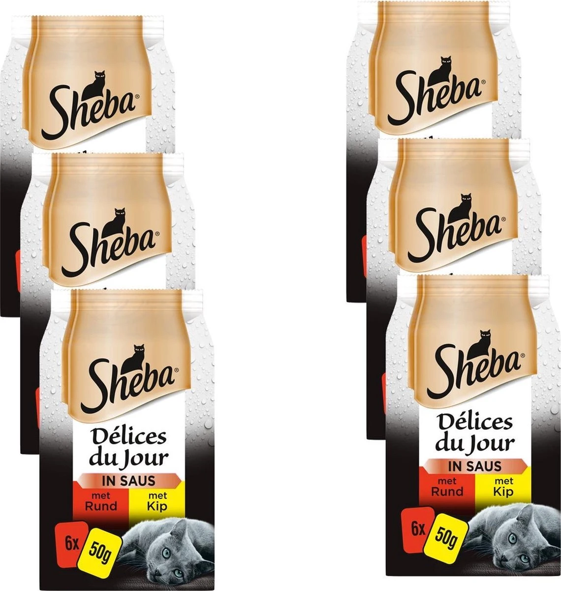 Sheba Delices Du Jour In Saus Katten Natvoer - Rund & Kip - 36 X 50 Gr 4 Sheba Delices Du Jour In Saus Katten Natvoer - Rund & Kip - 36 X 50 Gr - Image 2