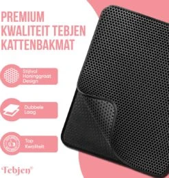 TEBJEN Kattenbakmat – Kattenbak Mat Grit Opvanger - Schoonloop Katten Mat – Dubbele Waterdichte Laag – Uitloopmat Kattenbak – Kattenbak Accessoires - Met Speelgoedmuisje En Schepje - 40x50cm -Huisdierbenodigdheden Korting 1140x1200 5