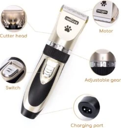 Nobleza B78 - Dieren Tondeuse Set - 4 Opzetkammen - Voor Huisdieren Katten & Honden - Draadloos -Huisdierbenodigdheden Korting 1141x1200