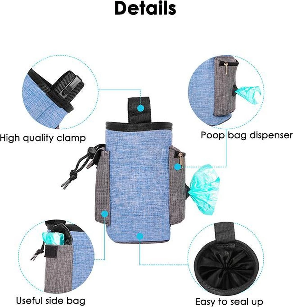 Honden Beloningstasje - Honden Beloningszakje - Treat Pouch - Honden Puppy Training - Poepzakjes Houder - Puppy Benodigdheden - Honden Snacktasje - Blauw 17x15cm 10 Honden Beloningstasje - Honden Beloningszakje - Treat Pouch - Honden Puppy Training - Poepzakjes Houder - Puppy Benodigdheden - Honden Snacktasje - Blauw 17x15cm - Image 8