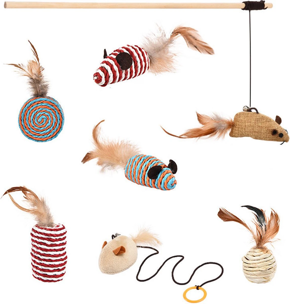 Kattenspeelgoed - Set Met 7 Kattenspeeltjes - Complete Set - Kattenhengel - Speelmuis 5 Kattenspeelgoed - Set Met 7 Kattenspeeltjes - Complete Set - Kattenhengel - Speelmuis - Image 3