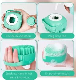 Merkloos Dierenborstel - Douche - Bad - Hond - Kat - Vachtverzorging - Scrubber - Borstel -Huisdierbenodigdheden Korting 1146x1200